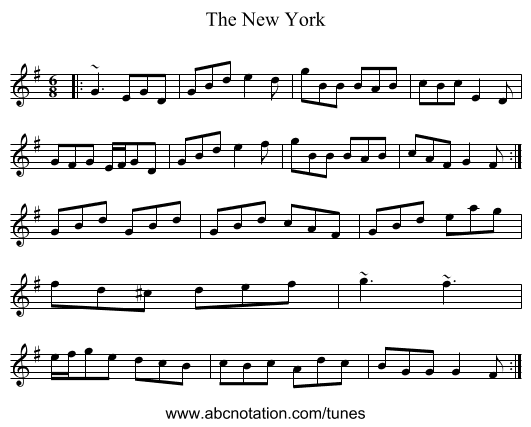 The New York - staff notation