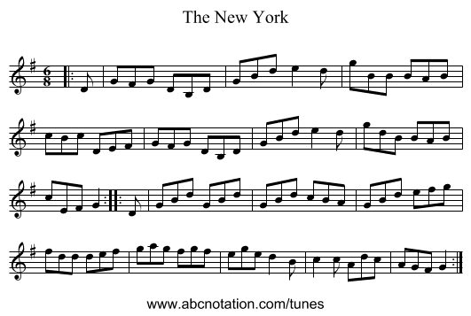 The New York - staff notation