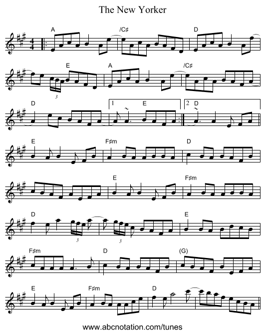 The New Yorker - staff notation