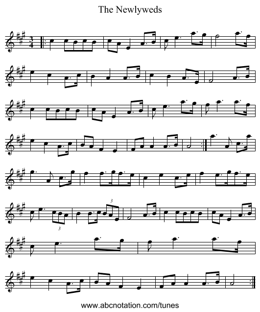 The Newlyweds - staff notation