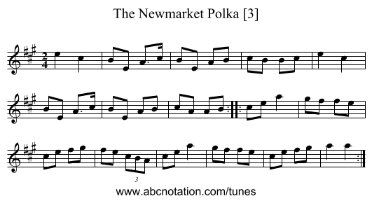 The Newmarket Polka [3] - staff notation
