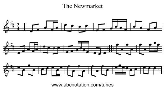 The Newmarket - staff notation