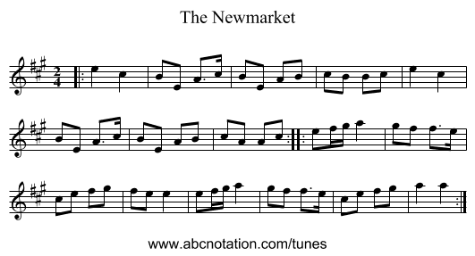 The Newmarket - staff notation