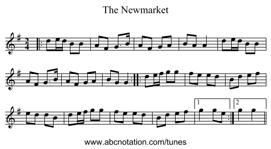 The Newmarket - staff notation