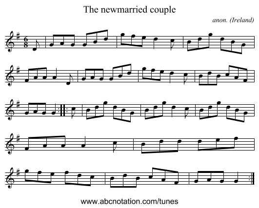 The newmarried couple - staff notation
