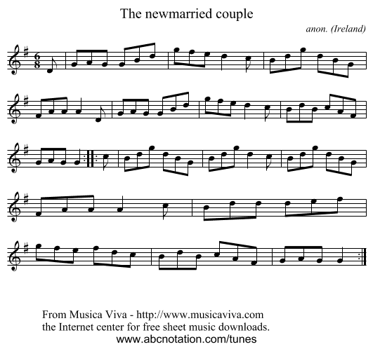 The newmarried couple - staff notation