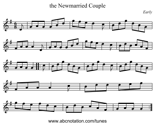 the Newmarried Couple - staff notation