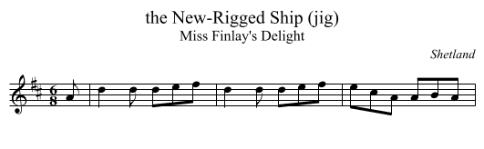 the New-Rigged Ship (jig) - staff notation