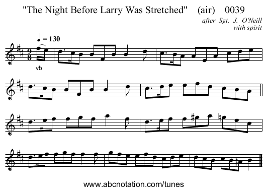 The Night Before Larry Was Stretched    (air)    0039 - staff notation