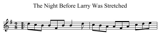 The Night Before Larry Was Stretched - staff notation