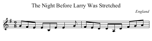 The Night Before Larry Was Stretched - staff notation