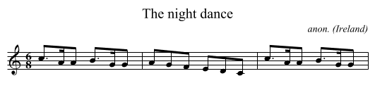 The night dance - staff notation
