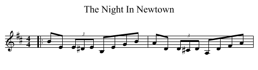 The Night In Newtown - staff notation