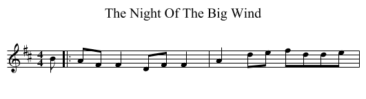 The Night Of The Big Wind - staff notation