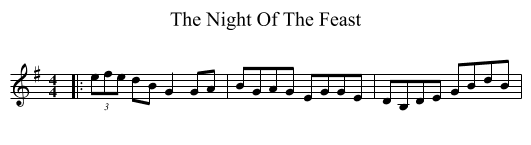 The Night Of The Feast - staff notation