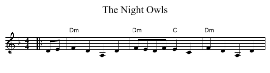 The Night Owls - staff notation