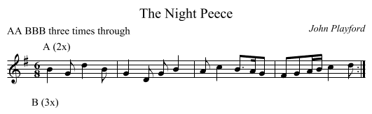 The Night Peece - staff notation