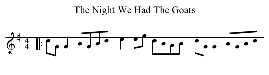 The Night We Had The Goats - staff notation