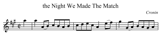 the Night We Made The Match - staff notation