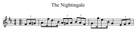 The Nightingale - staff notation
