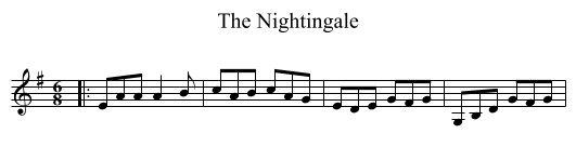 The Nightingale - staff notation