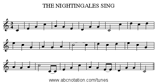 THE NIGHTINGALES SING - staff notation
