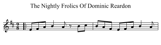 The Nightly Frolics Of Dominic Reardon - staff notation