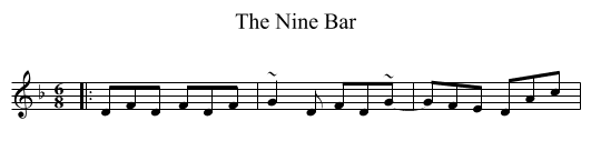 The Nine Bar - staff notation
