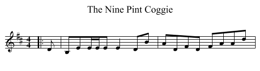 The Nine Pint Coggie - staff notation
