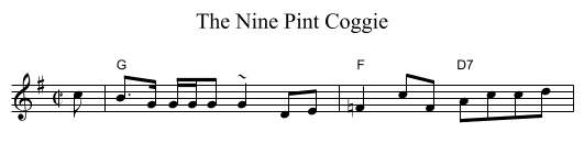The Nine Pint Coggie - staff notation