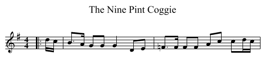 The Nine Pint Coggie - staff notation