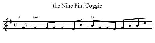 the Nine Pint Coggie - staff notation