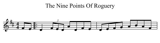 The Nine Points Of Roguery - staff notation