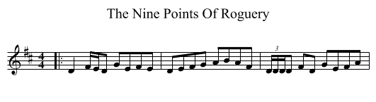 The Nine Points Of Roguery - staff notation