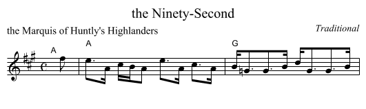 the Ninety-Second - staff notation