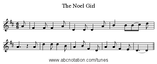 The Noel Girl - staff notation