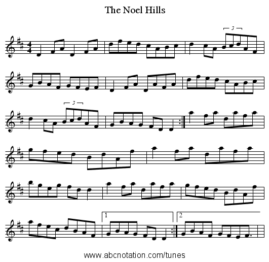 The Noel Hills - staff notation