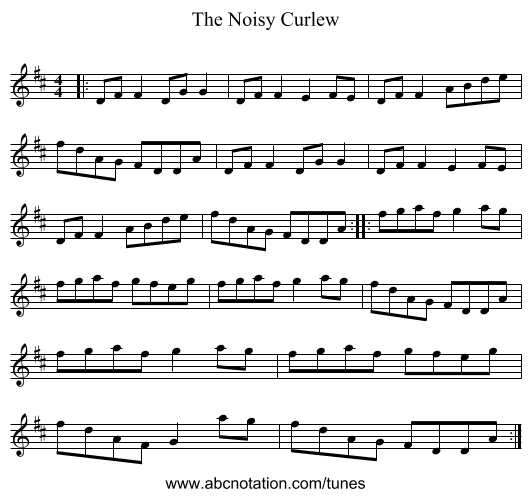 The Noisy Curlew - staff notation