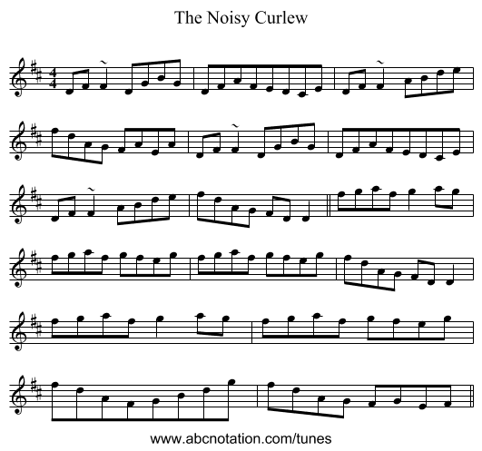 The Noisy Curlew - staff notation