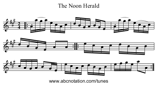 The Noon Herald - staff notation