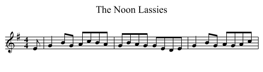 The Noon Lassies - staff notation