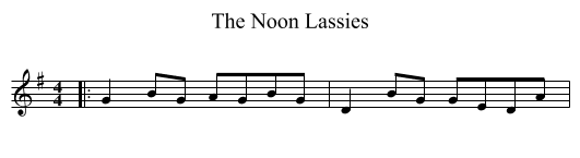 The Noon Lassies - staff notation