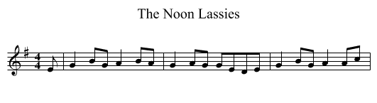 The Noon Lassies - staff notation