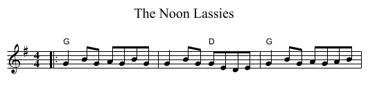 The Noon Lassies - staff notation