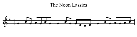 The Noon Lassies - staff notation