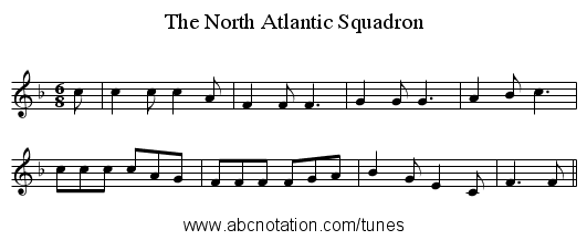 The North Atlantic Squadron - staff notation