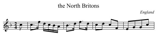 the North Britons - staff notation