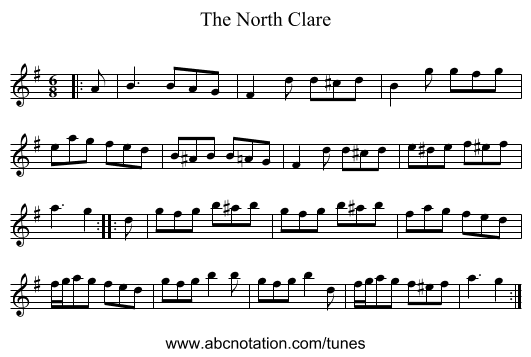 The North Clare - staff notation