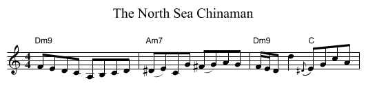 The North Sea Chinaman - staff notation