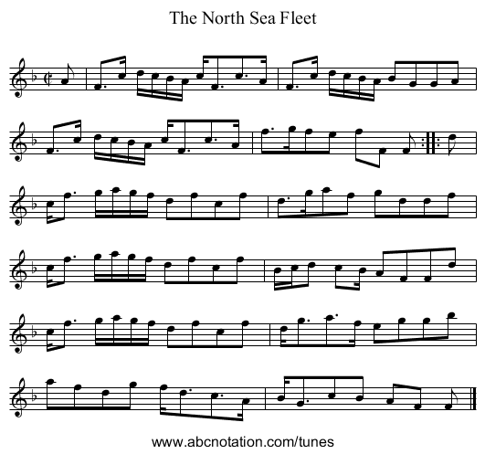 The North Sea Fleet - staff notation